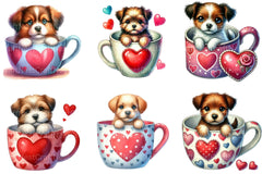 Valentine's Teacup Dog Clipart Bundle - CraftNest - Digital Crafting and Art
