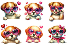 Valentine's Peeking Dog Clipart Bundle - CraftNest - Digital Crafting and Art