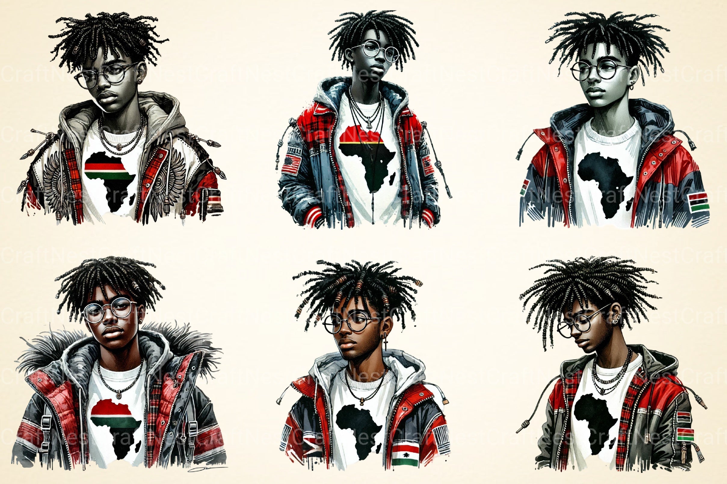 Black History Boys Clipart Bundle - CraftNest - Digital Crafting and Art