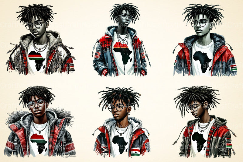 Black History Boys Clipart Bundle - CraftNest - Digital Crafting and Art
