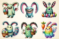 Easter Bunny Monster Clipart Bundle - CraftNest - Digital Crafting and Art