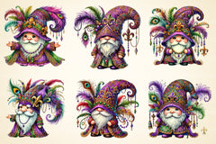 Mardi Gras Gnome Clipart Bundle 2 - CraftNest - Digital Crafting and Art