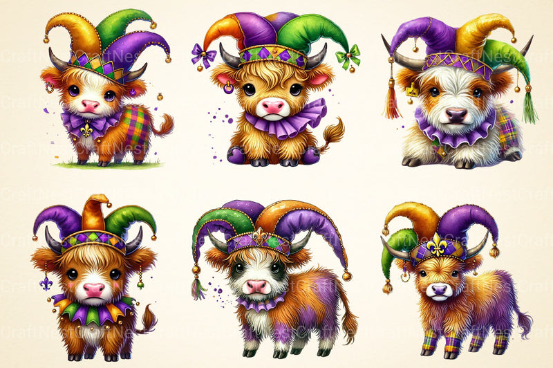 Highland Cow Clipart Bundle 12 - CraftNest - Digital Crafting and Art