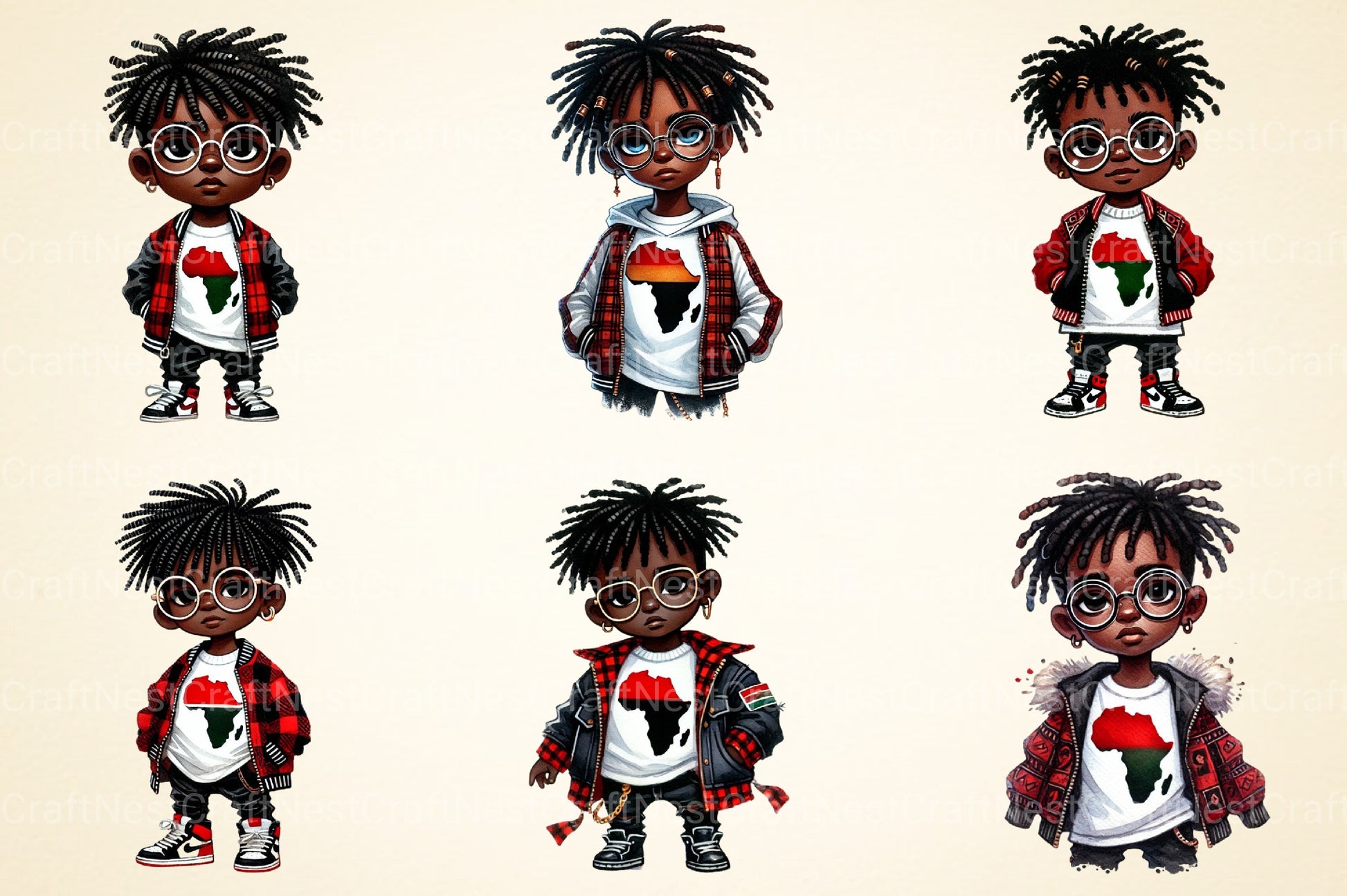 Black History Little Boys Clipart Bundle - CraftNest - Digital Crafting and Art