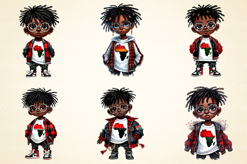 Black History Little Boys Clipart Bundle - CraftNest - Digital Crafting and Art