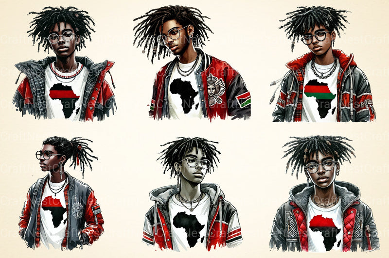 Black History Boys Clipart Bundle - CraftNest - Digital Crafting and Art