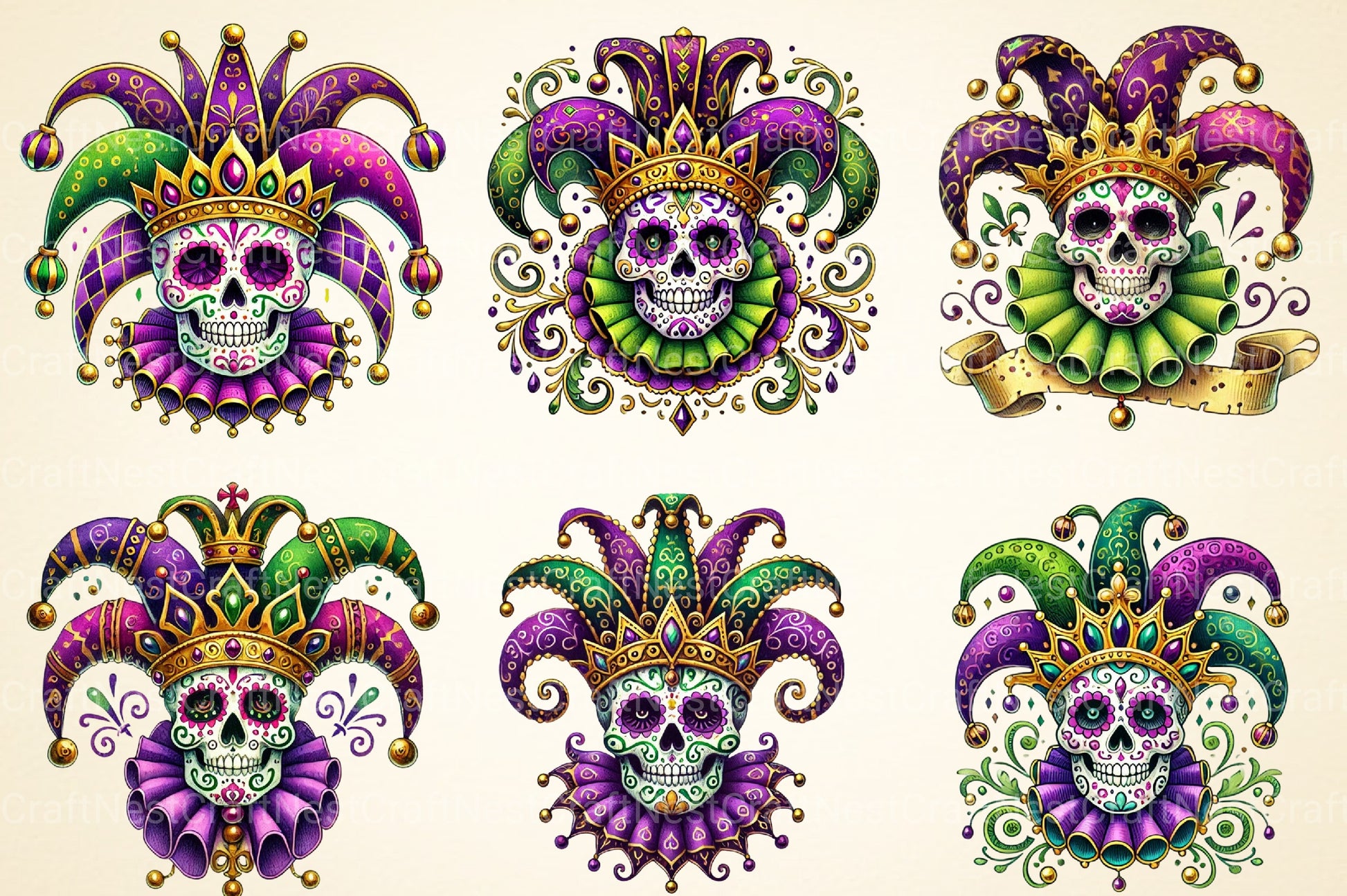 Skull Clipart Bundle 2 - CraftNest - Digital Crafting and Art