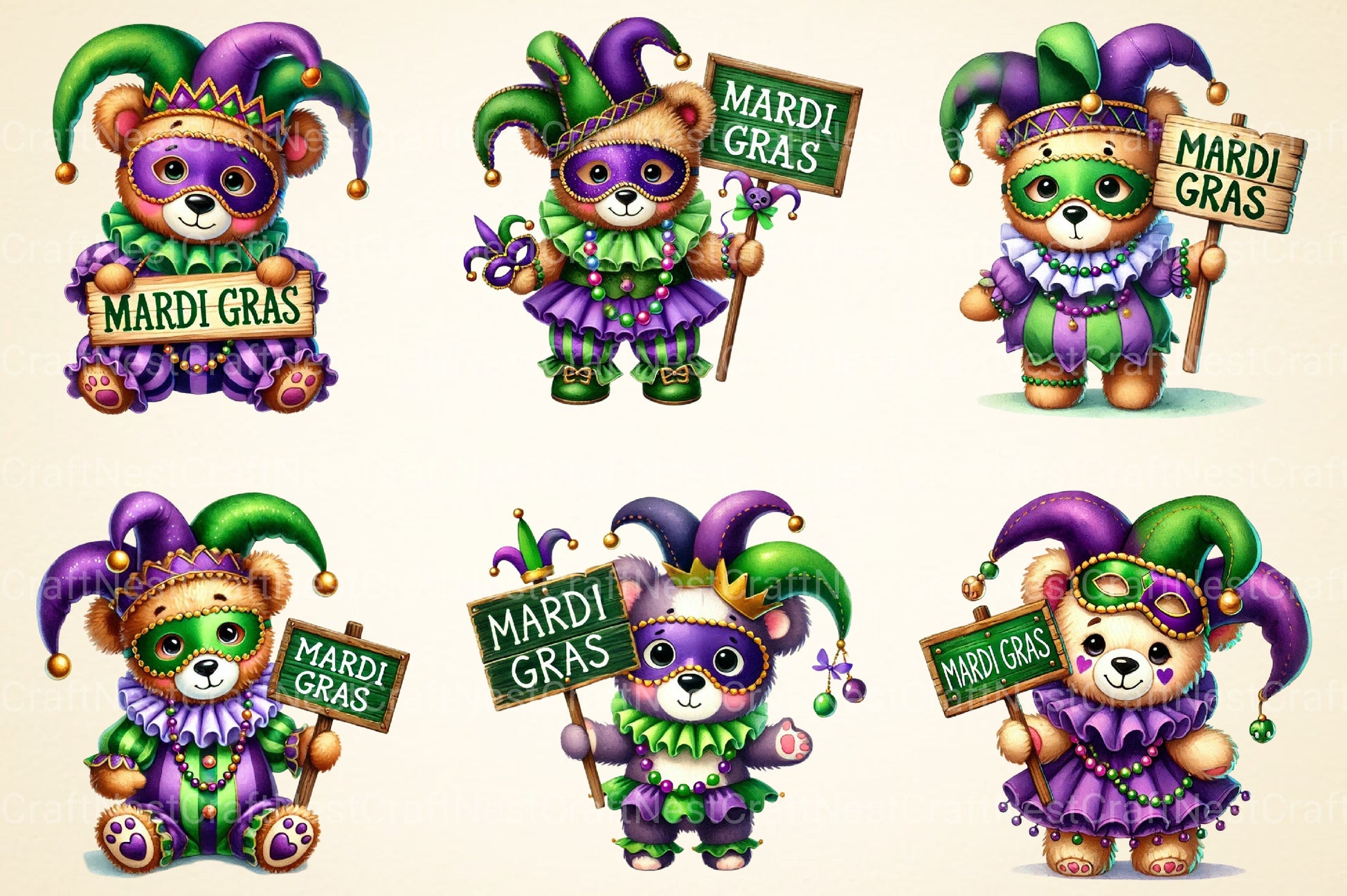 Mardi Gras Boy Clipart Bundle - CraftNest - Digital Crafting and Art