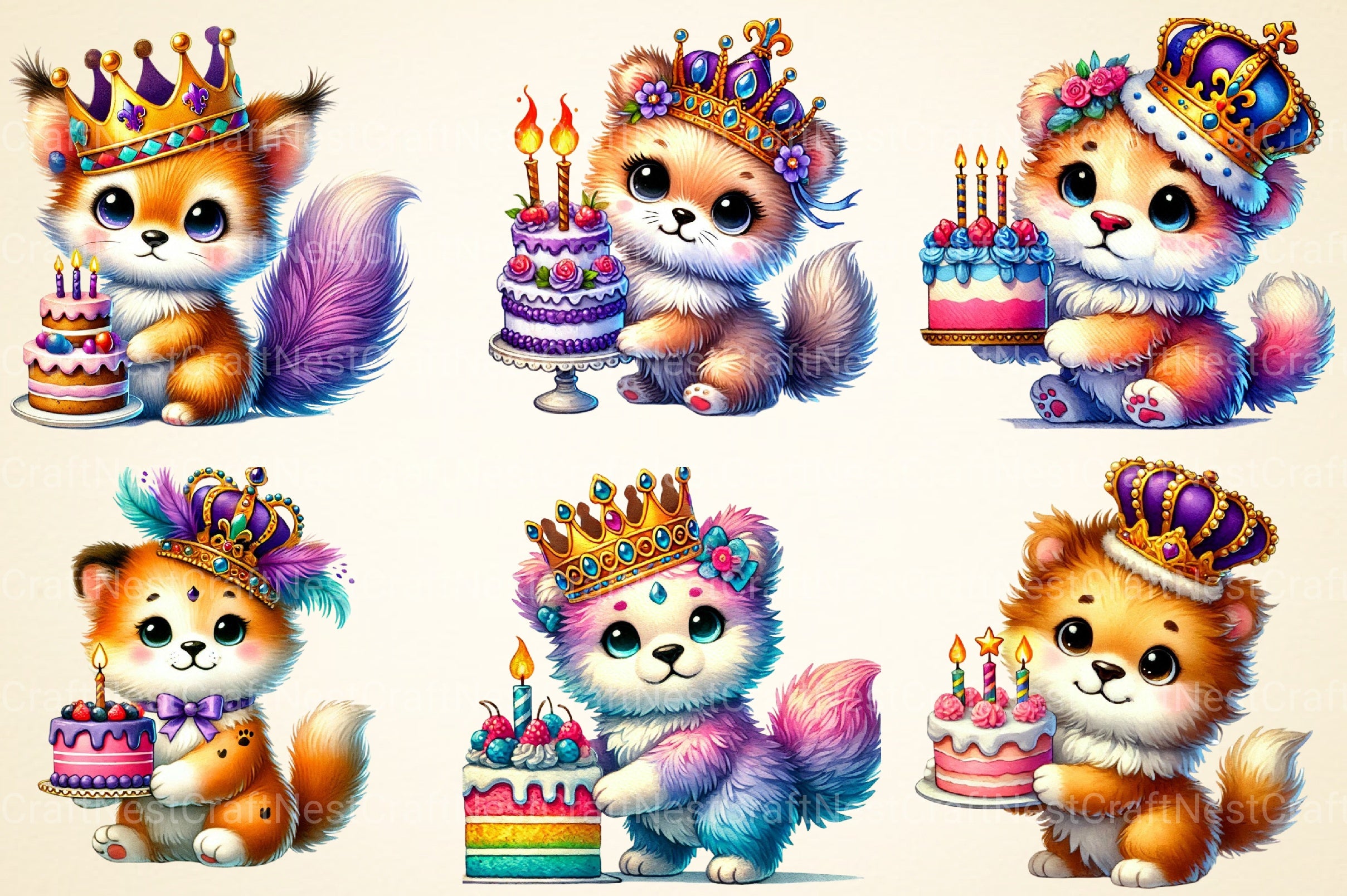 Mardi Gras Animal Clipart Bundle - CraftNest - Digital Crafting and Art