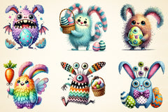 Easter Bunny Monster Clipart Bundle - CraftNest - Digital Crafting and Art