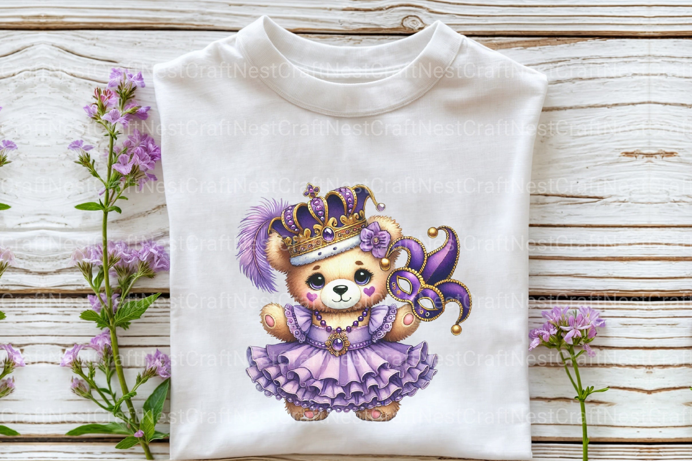 Mardi Gras Teddy Bear Clipart Bundle 1 - CraftNest - Digital Crafting and Art