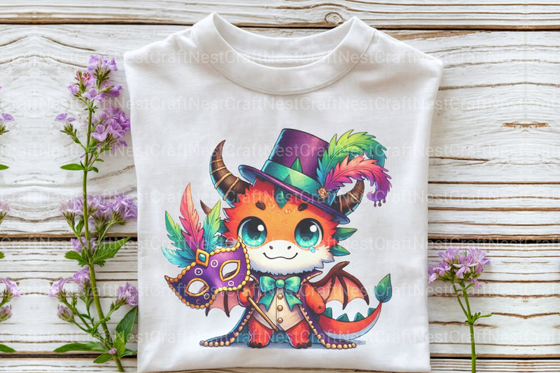 Mardi Gras Cartoon Dragon Clipart Bundle - CraftNest - Digital Crafting and Art