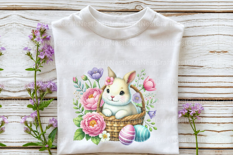Easter Bunny In A Basket Clipart Bundle - CraftNest - Digital Crafting and Art