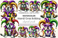 Mardi Gras Bulldog Clipart Bundle - CraftNest - Digital Crafting and Art