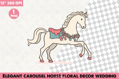 Elegant Carousel Horse Wedding Clipart Bundle - CraftNest - Digital Crafting and Art