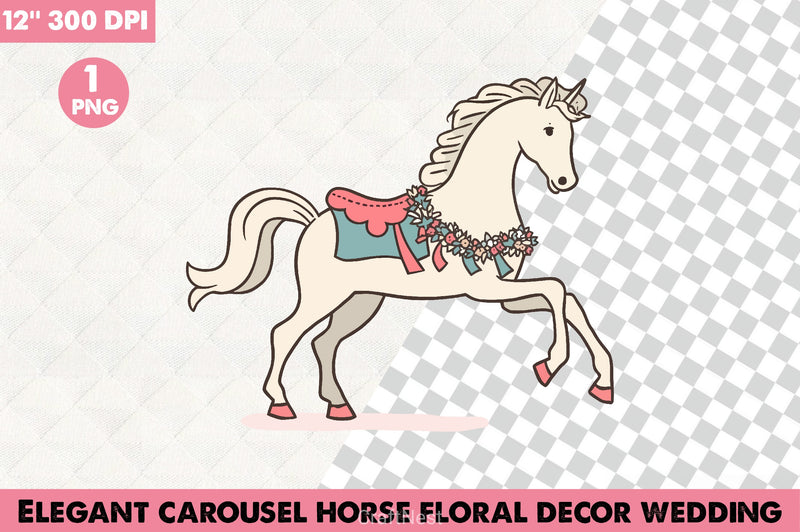 Elegant Carousel Horse Wedding Clipart Bundle - CraftNest - Digital Crafting and Art