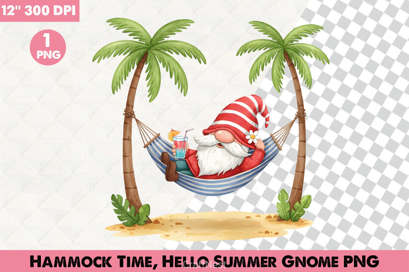 Hammock Time Summer Gnome Clipart Bundle - CraftNest - Digital Crafting and Art