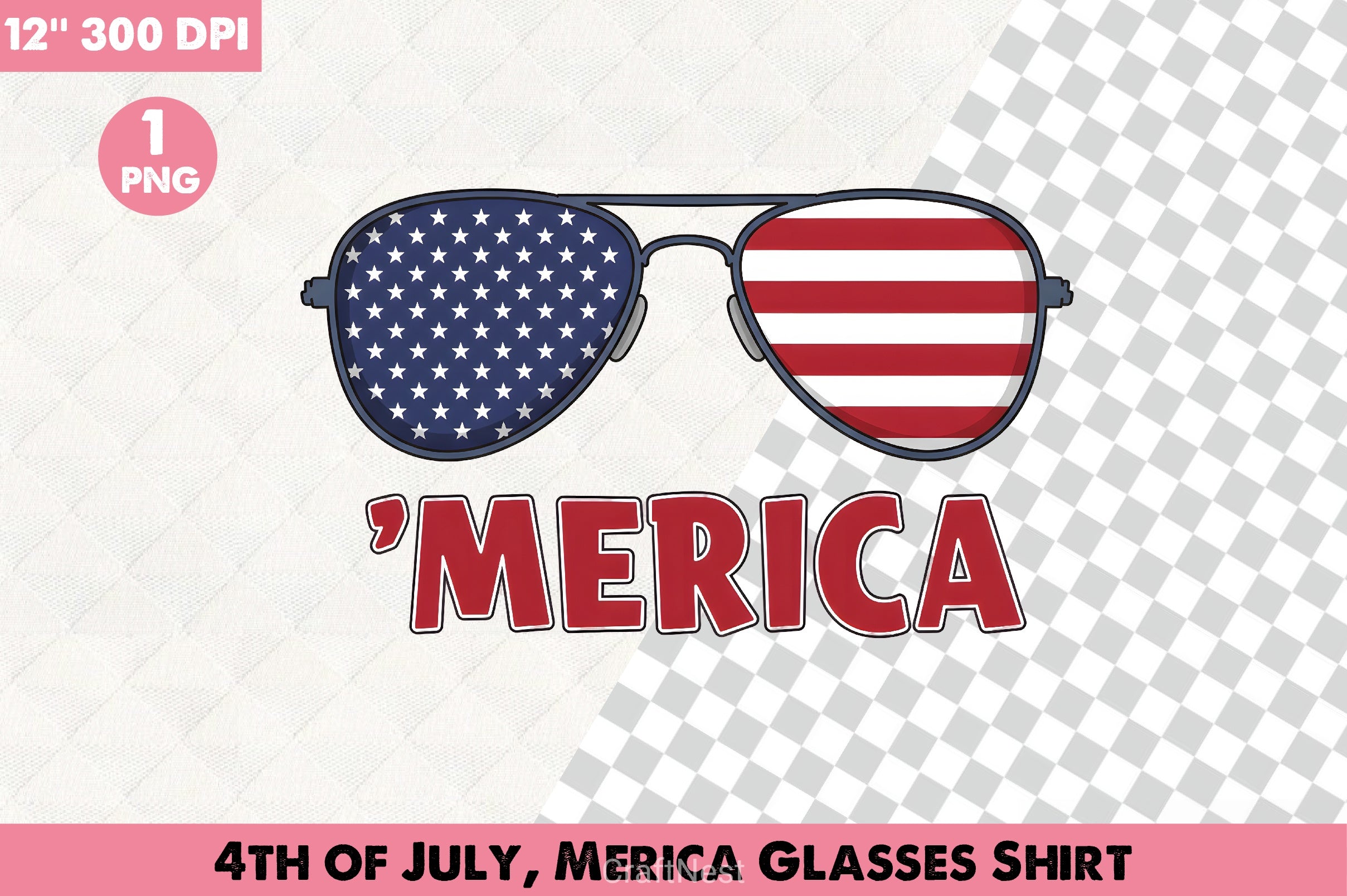 4th of July Merica Glasses Shirt Clipart Bundle - CraftNest - Digital Crafting and Art