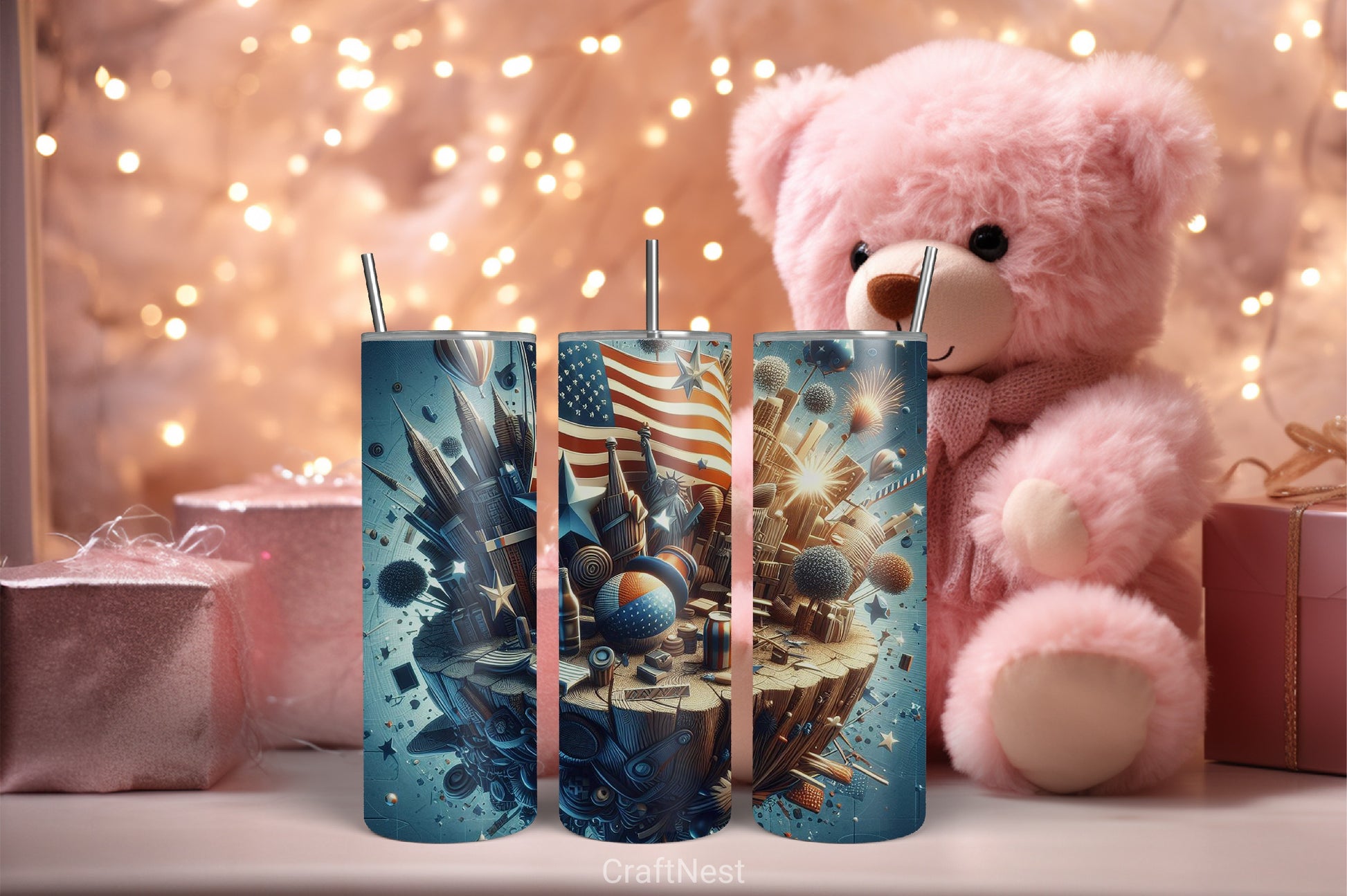 4th of July Tumbler Wrap Bundle 98 - CraftNest - Digital Crafting and Art
