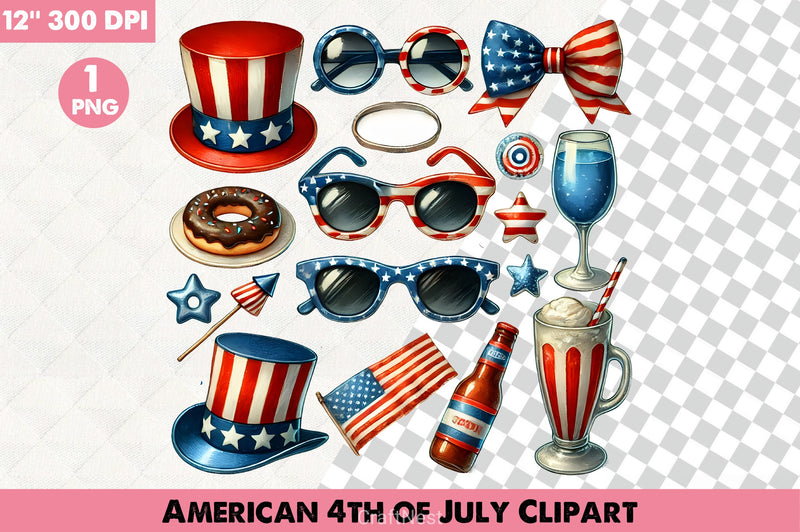 American 4th July Clipart Bundle - CraftNest - Digital Crafting and Art