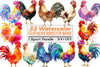 Boho Rooster Clipart Bundle: Colorful Feathers Collection
