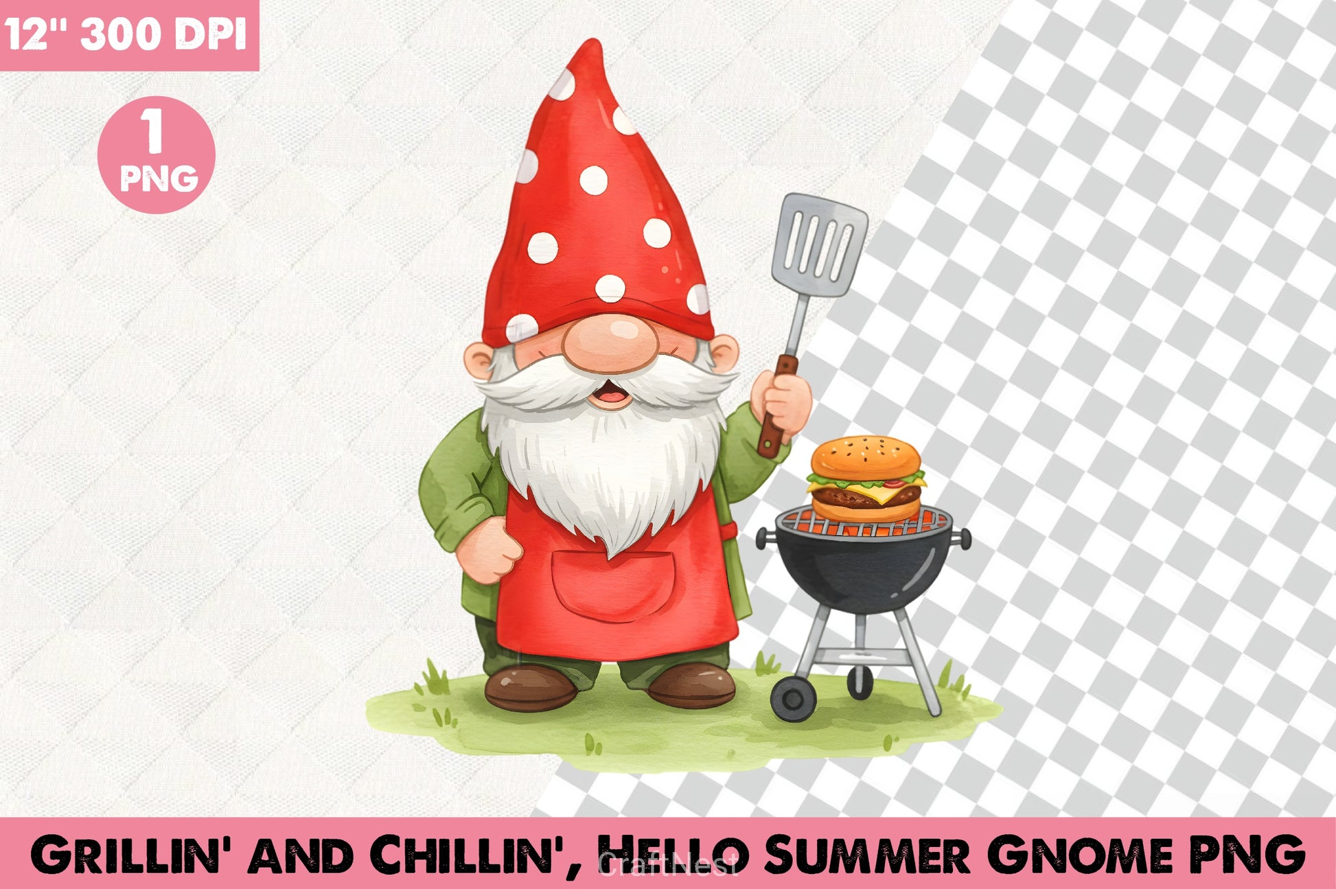 Grillin' And Chillin' Summer Gnome Clipart Bundle - CraftNest - Digital Crafting and Art