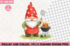 Grillin' And Chillin' Summer Gnome Clipart Bundle - CraftNest - Digital Crafting and Art