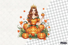 Halloween Pumpkin Princess Clipart Bundle - CraftNest - Digital Crafting and Art