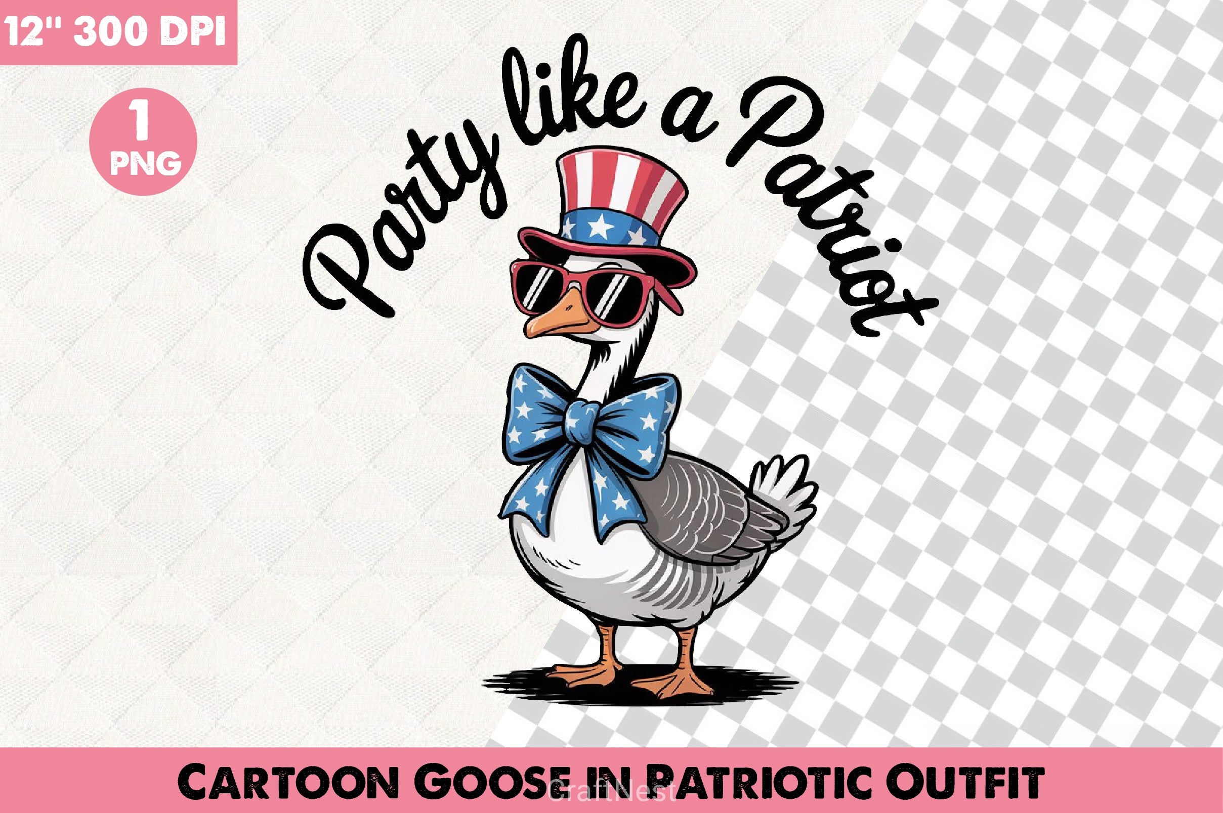 Cartoon Goose Patriotic Outfit Clipart Bundle - CraftNest - Digital Crafting and Art