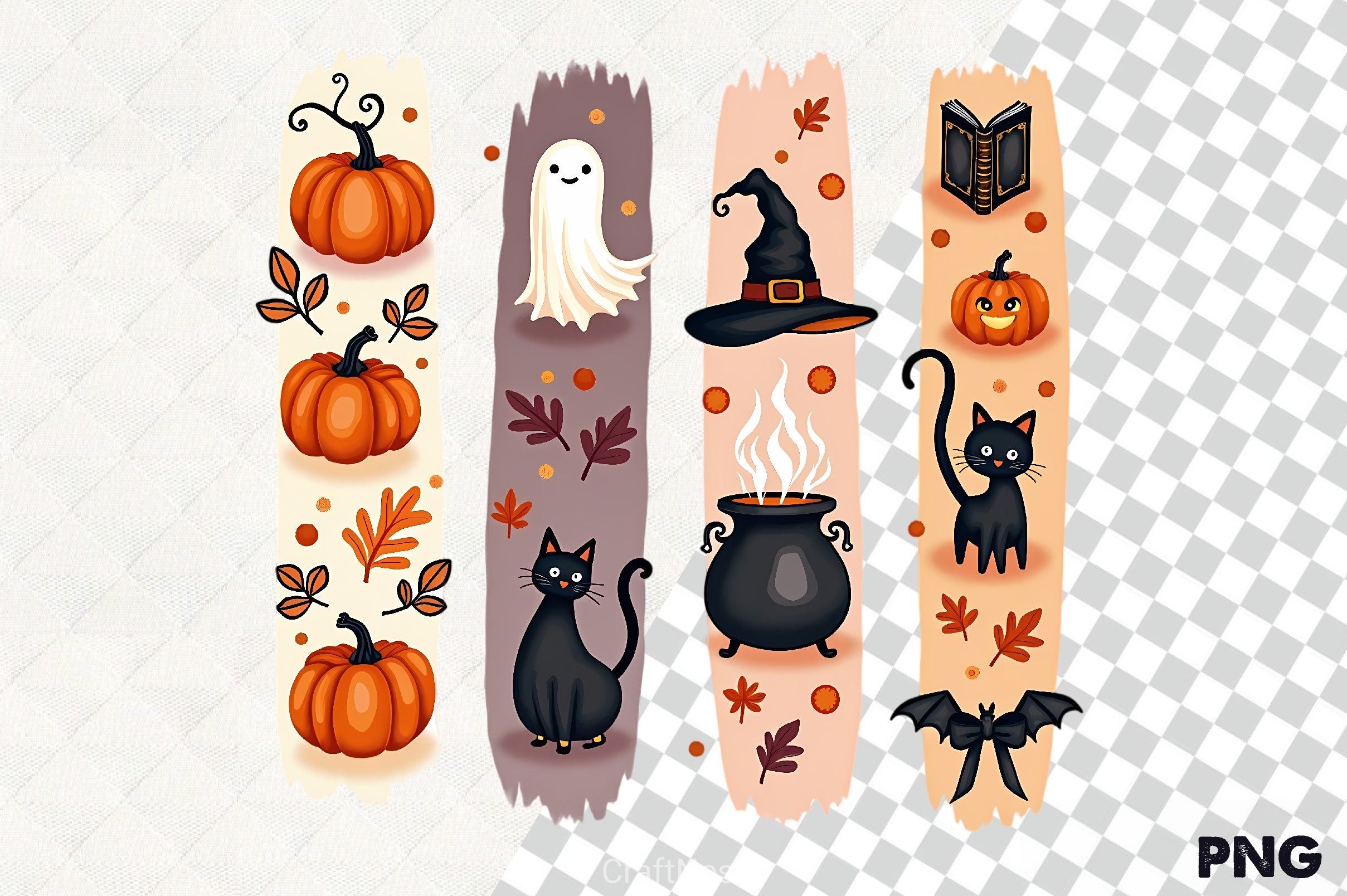 Halloween Brushstroke Collage Clipart Bundle - CraftNest - Digital Crafting and Art