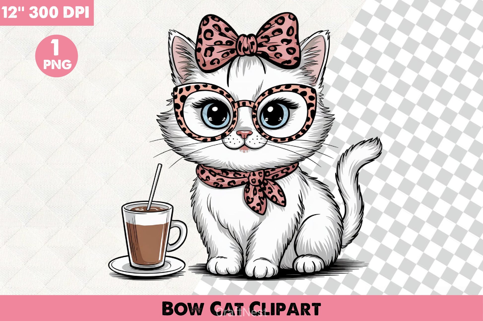 Bow Cat Clipart Bundle 1 - CraftNest - Digital Crafting and Art