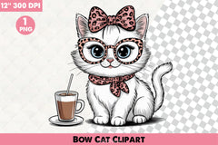 Bow Cat Clipart Bundle 1 - CraftNest - Digital Crafting and Art