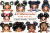 Peeking Black Girls Clipart Bundle 1