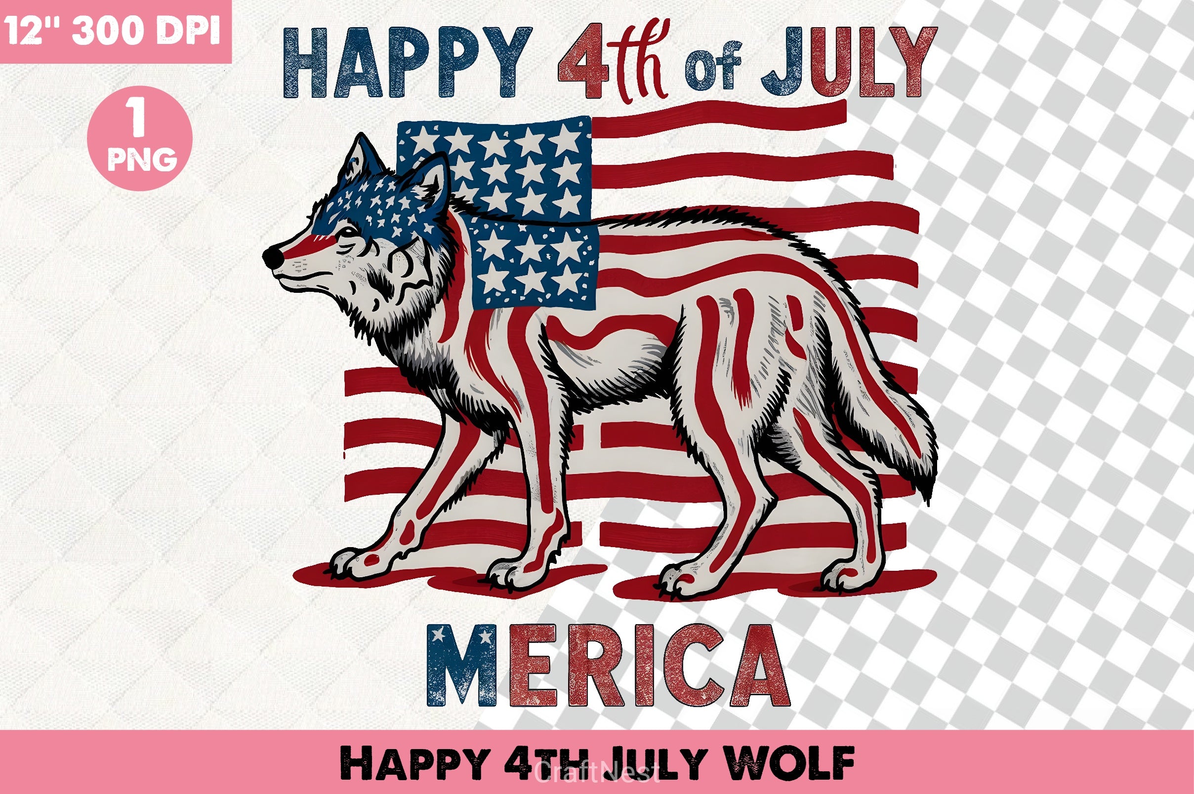 Happy 4th July Wolf Clipart Bundle - CraftNest - Digital Crafting and Art