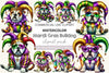 Mardi Gras Bulldog Clipart Bundle