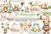 Nursery Teddy Bear Boho Clipart Bundle 4