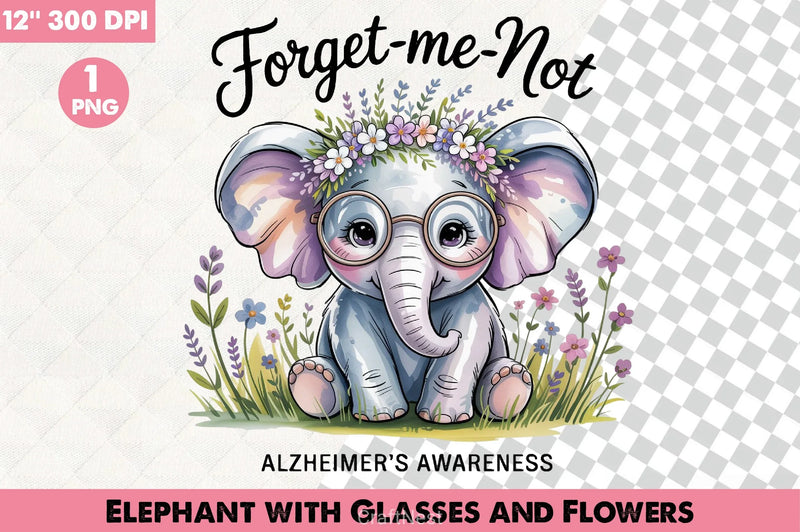 Elephant Glasses & Flowers Clipart Bundle - CraftNest - Digital Crafting and Art