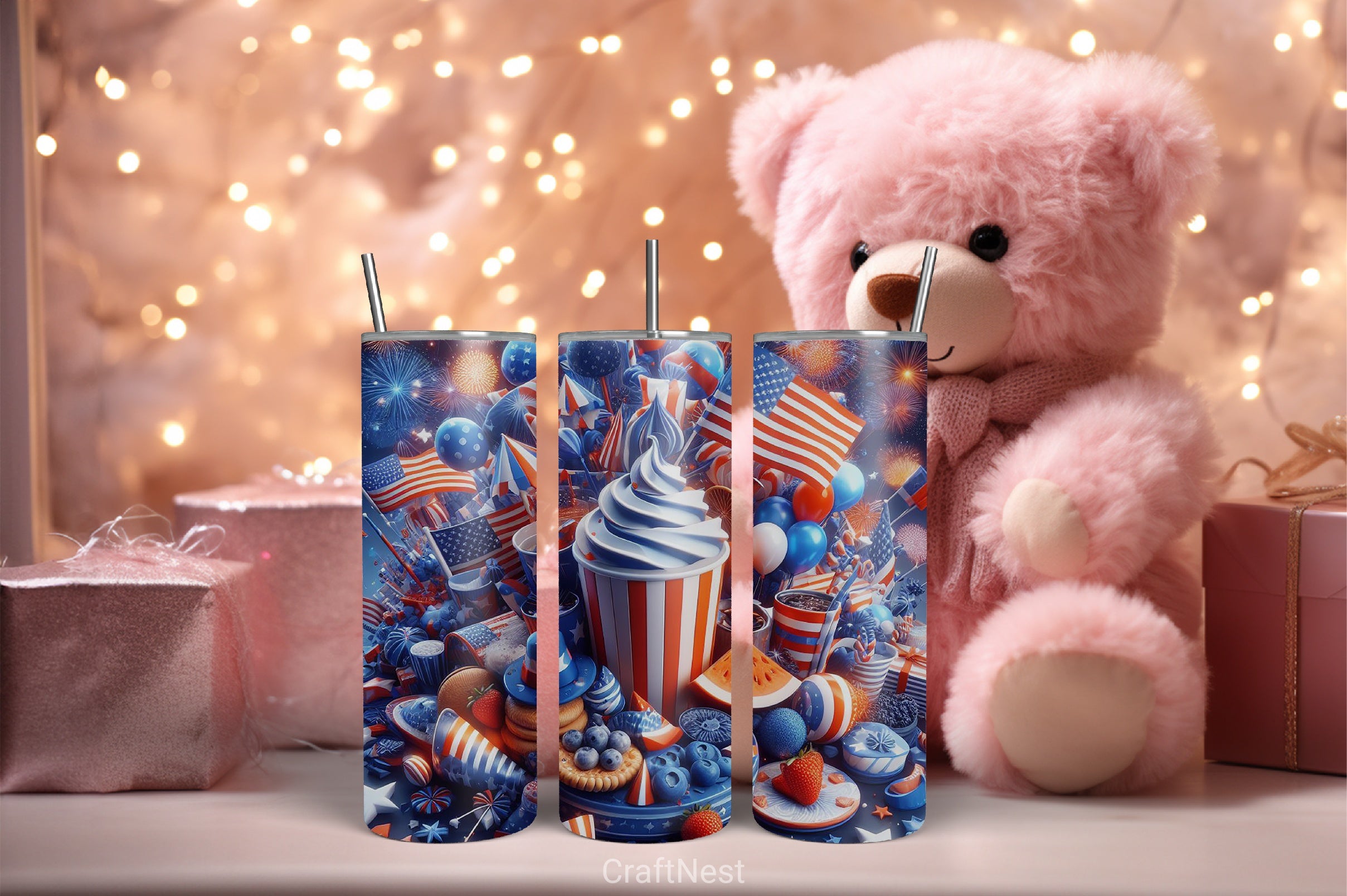 4th of July Tumbler Wrap Bundle 137 - CraftNest - Digital Crafting and Art