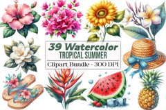 Tropical Summer Clipart Bundle 42 - CraftNest - Digital Crafting and Art