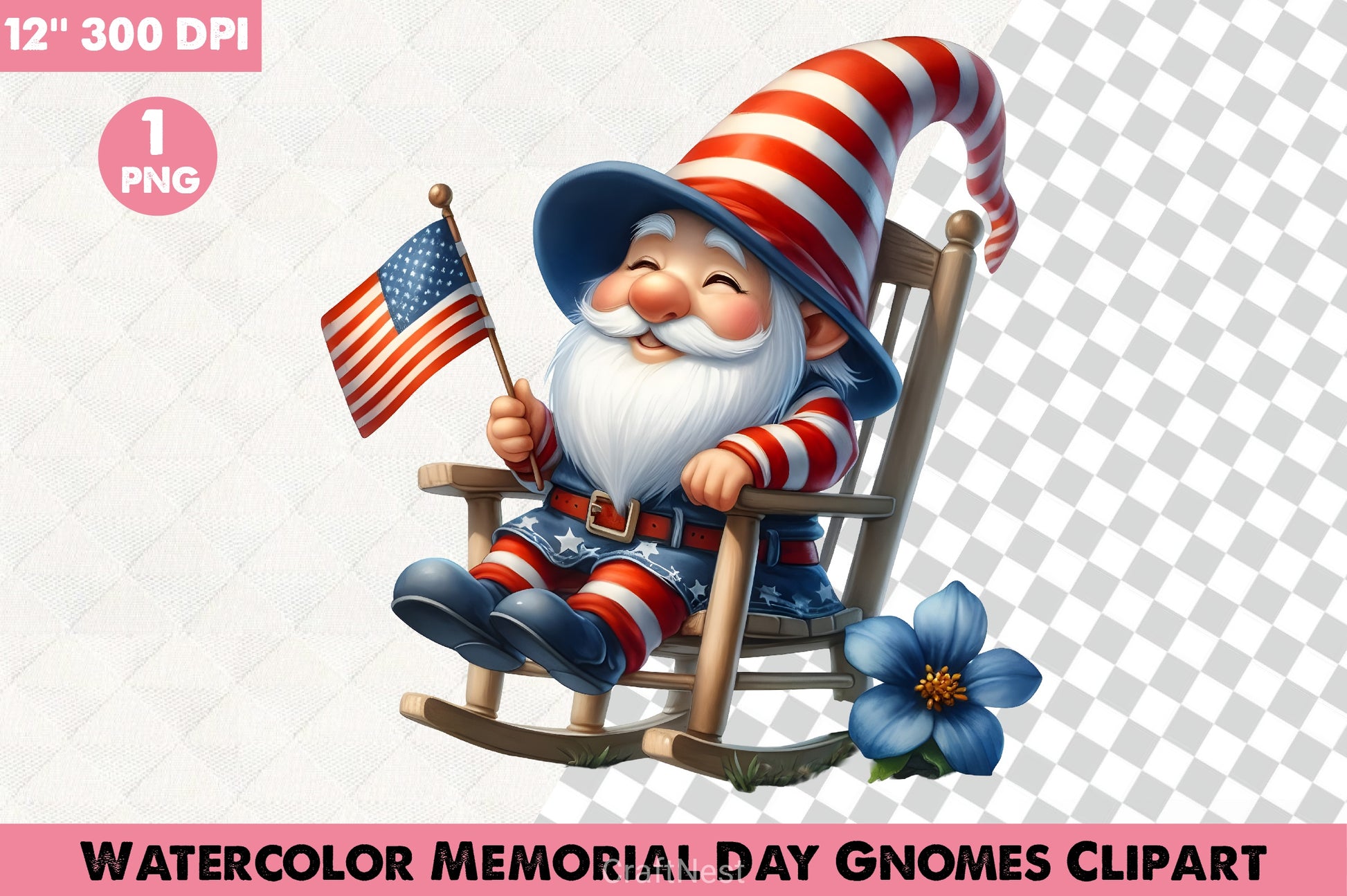 Memorial Day Gnomes Clipart Bundle 4 - CraftNest - Digital Crafting and Art