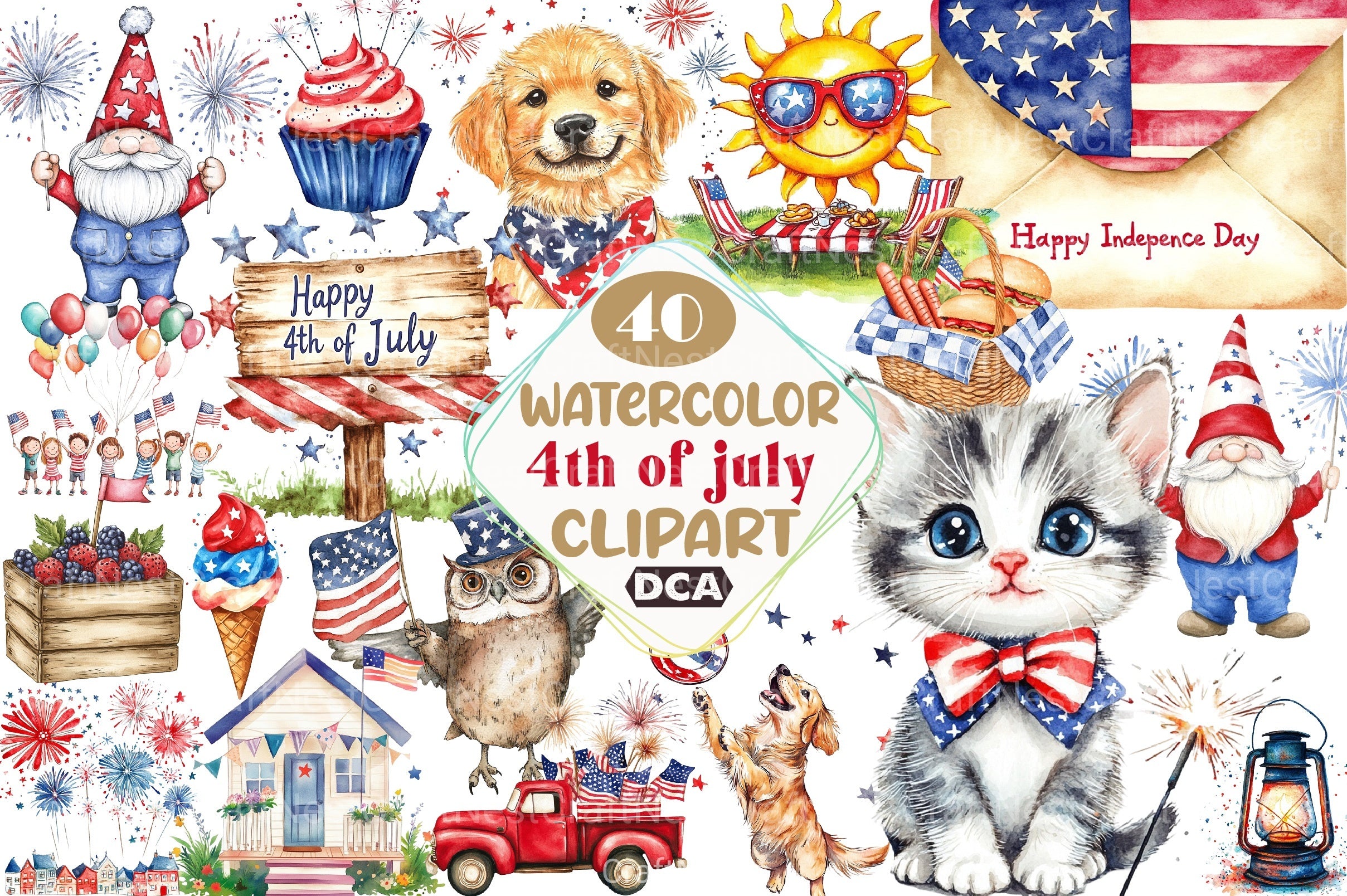 4th of July Clipart Bundle 21 - CraftNest - Digital Crafting and Art