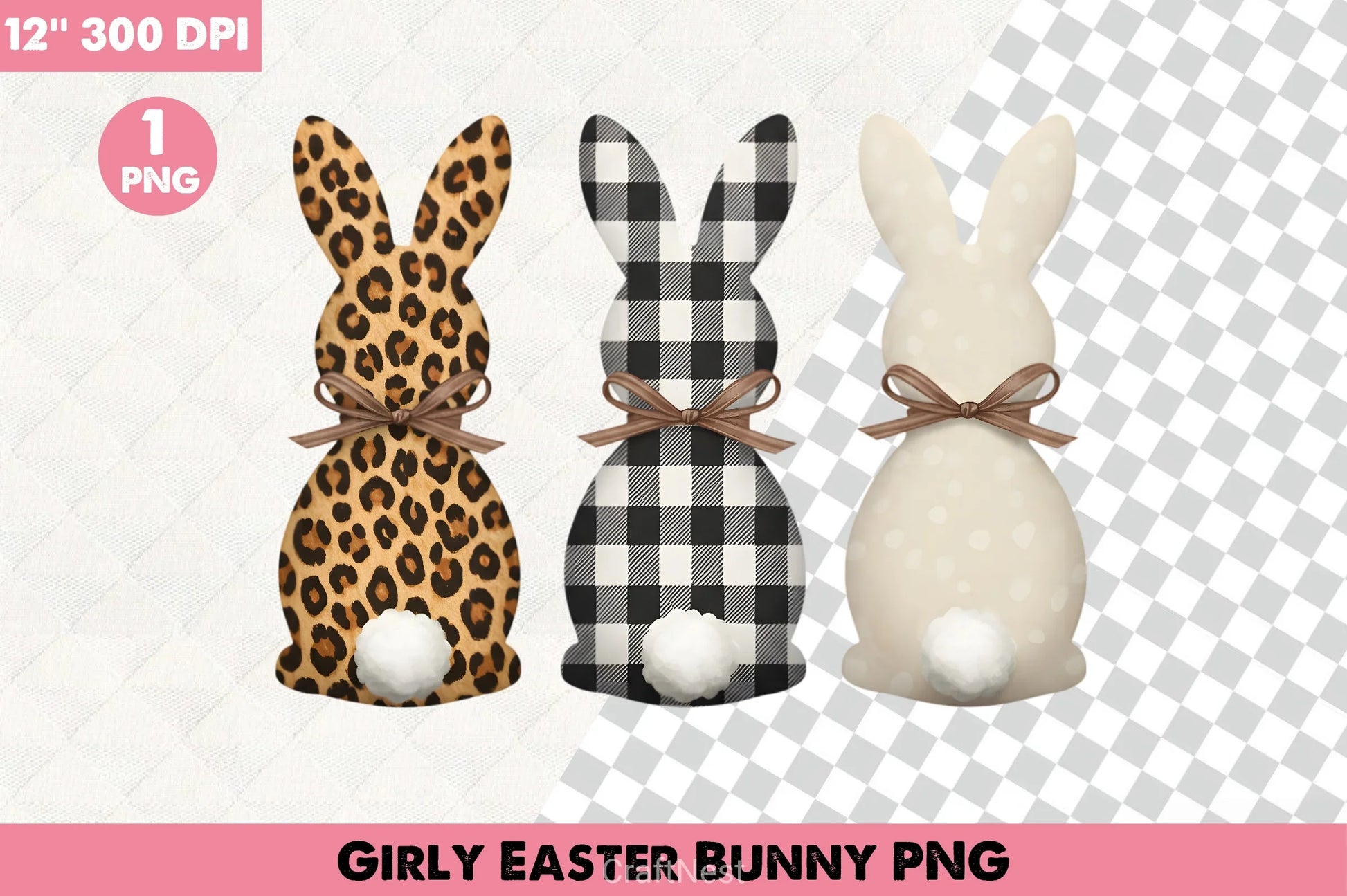 Girly Easter Bunny Clipart Bundle 41 - CraftNest - Digital Crafting and Art