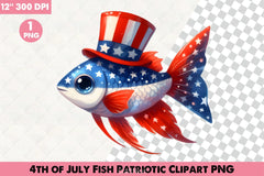 Patriotic Fish Clipart Bundle - CraftNest - Digital Crafting and Art