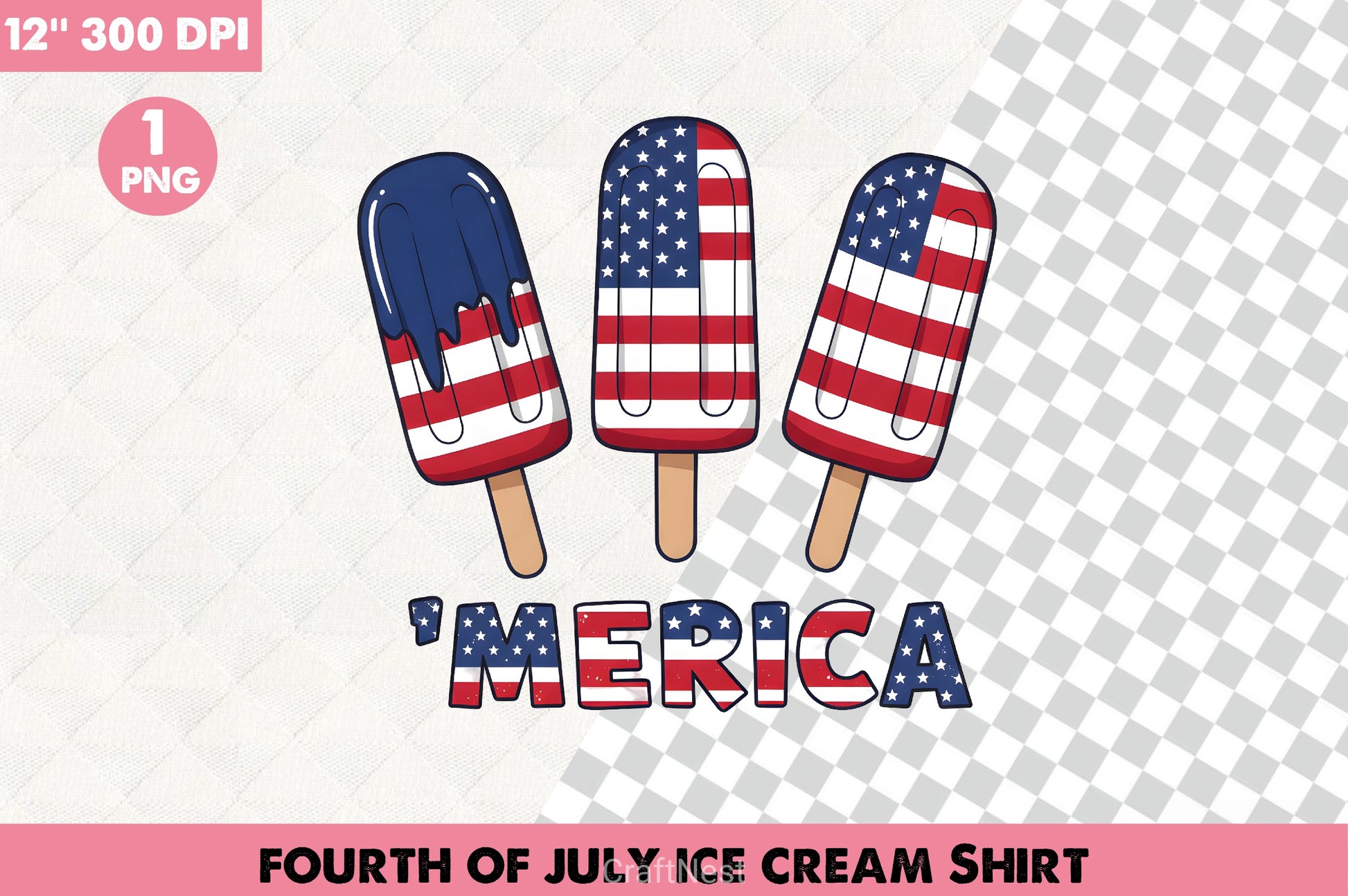 Fourth of July Ice Cream Shirt Clipart Bundle 3 - CraftNest - Digital Crafting and Art