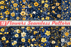 Flowers Seamless Pattern Digital Paper - CraftNest - Digital Crafting and Art