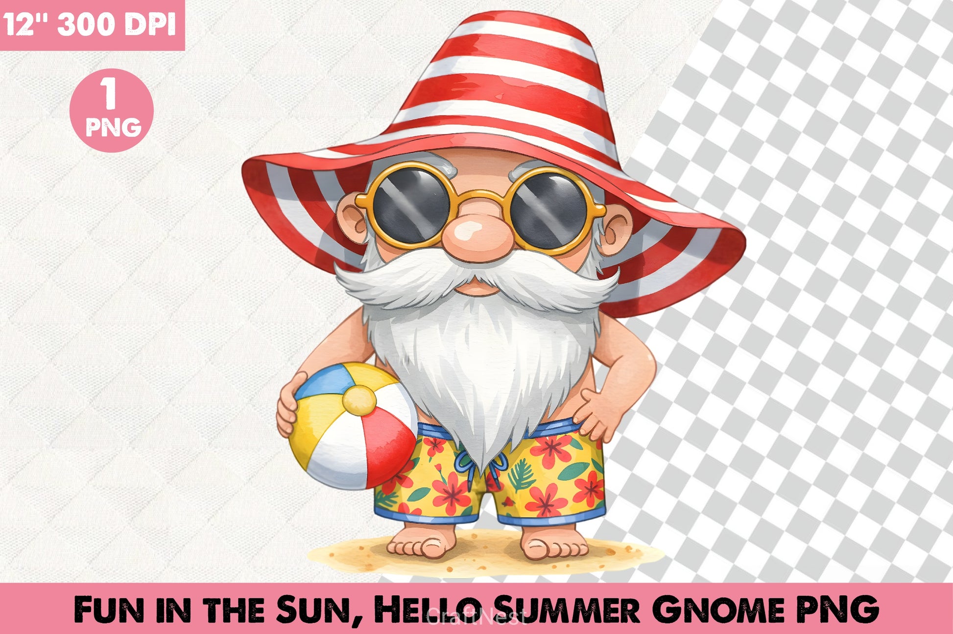 Fun In The Sun Gnome Clipart Bundle - CraftNest - Digital Crafting and Art