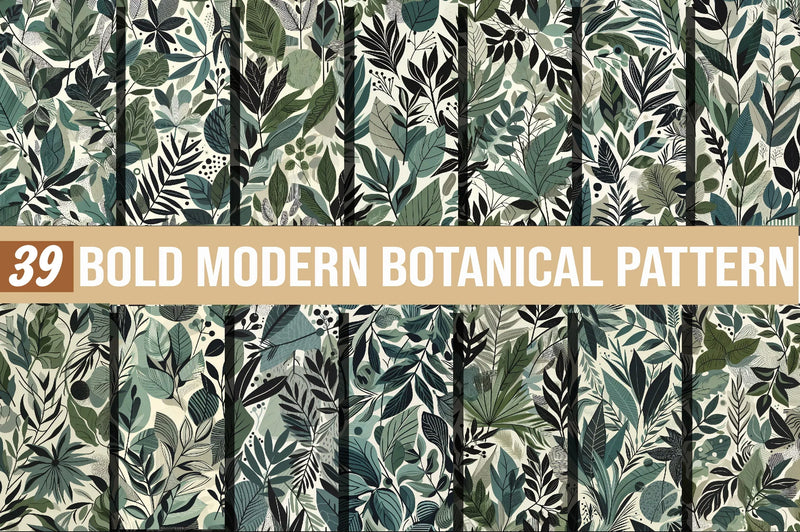 Bold Modern Botanical Pattern Clipart Bundle - CraftNest - Digital Crafting and Art