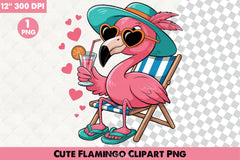 Cute Flamingo Clipart Bundle 4 - CraftNest - Digital Crafting and Art