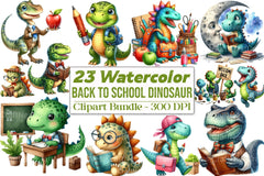 Dinosaur Back to School Clipart Bundle - CraftNest - Digital Crafting and Art