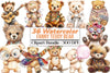 Fanny Teddy Bear Boho Clipart Bundle